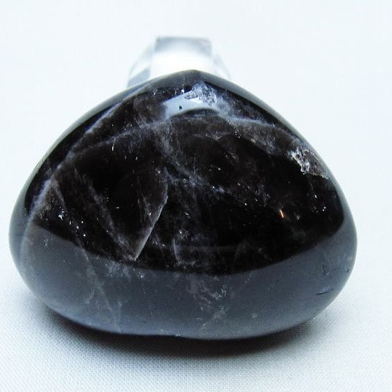 天然石ブラックシュガー水晶のハート　置物　台座付きNO.070402 モリオン 置物 ハート 黒水晶 一点物 145-1935 | 天然石