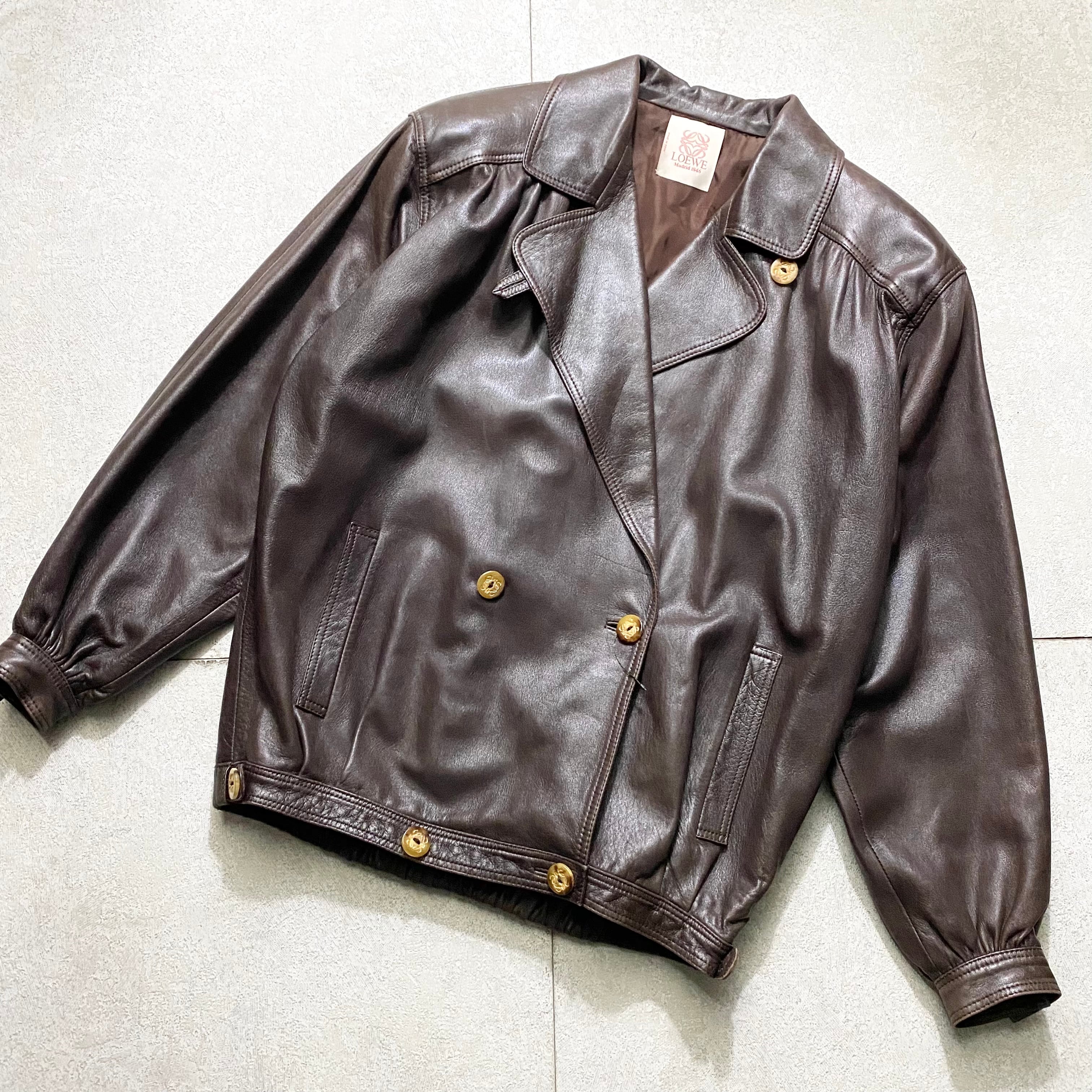 vintage LOEWE dark brown leather jacket | NOIR ONLINE