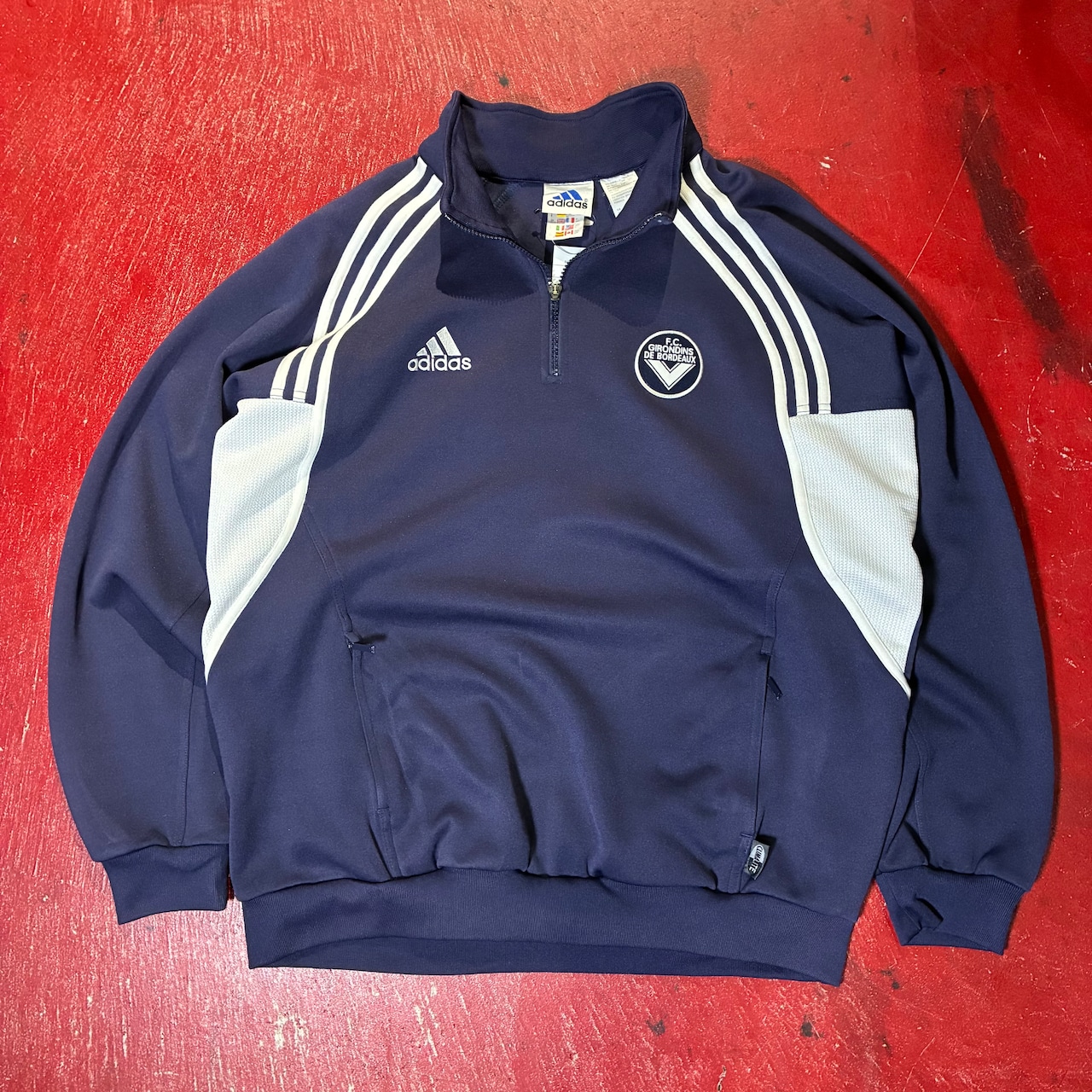 90s〜00s adidas ハーフジップトラックジャケット ネイビー アディダス