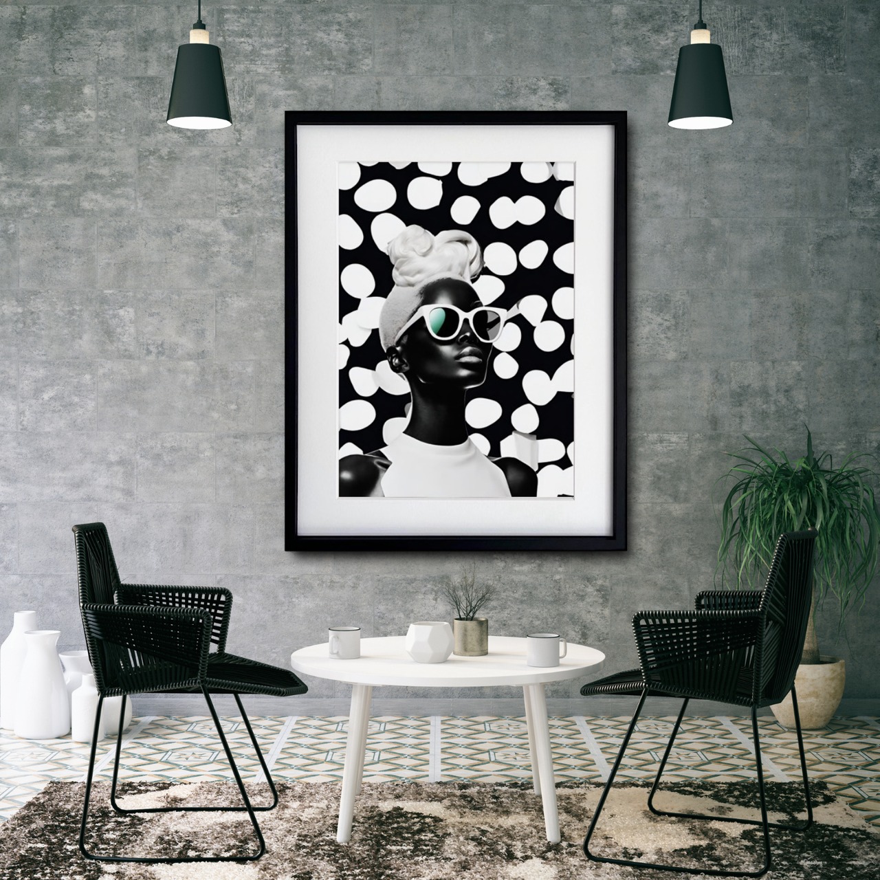 Fresh Cream Woman｜生クリーム×女性のモノクロポップアートポスター｜｜・国内生産A4ポスター