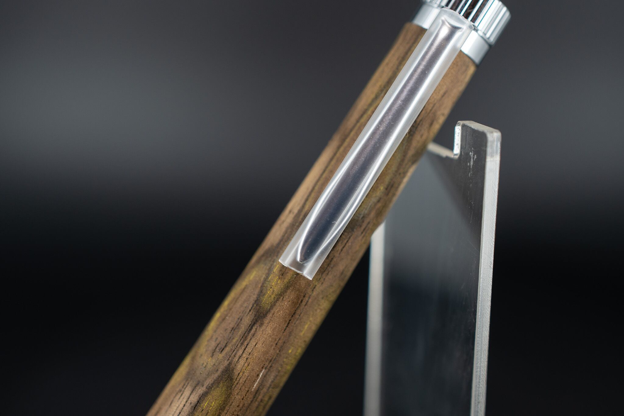 【魅惑の黒い紋様】黒柿 孔雀杢 極上 ② silver BP