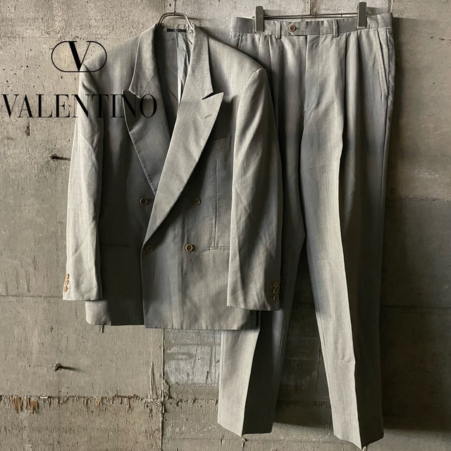 〖VALENTINO〗wool double setup suit/ヴァレンティノ ウール ダブル セットアップ スーツ/lsize/#1225