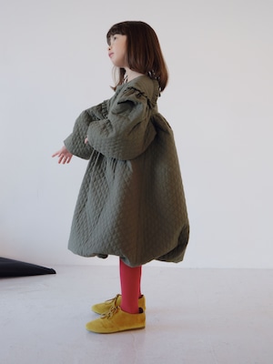 【26AW】folkmade(フォークメイド)Quilted Balloon Dress OLIVE GREEN(M/L)ワンピース カーキ