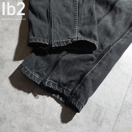 00s リメイクデニム ブラック 再構築 y2k フレア 詳細写真6