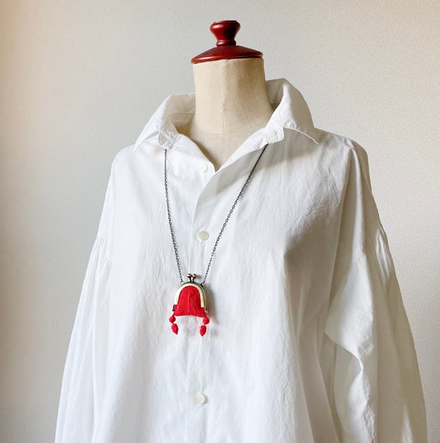 がま口ネックレス | White&Blue