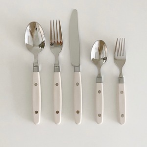 retro ivory cutlery 5P full set / レトロ アイボリー カトラリー フルセット スプーン 韓国 インテリア 雑貨