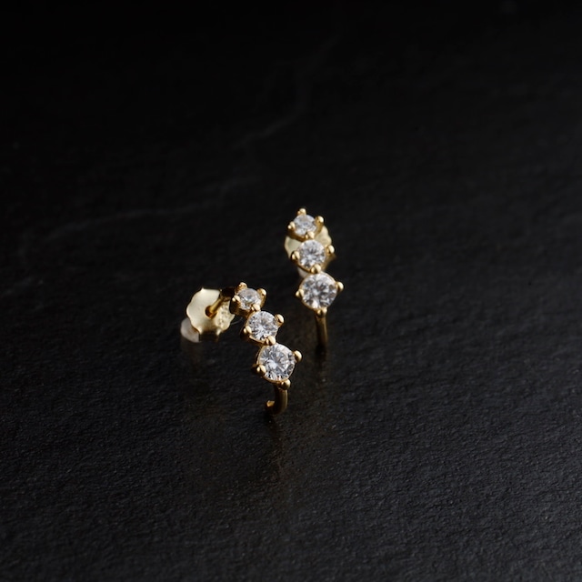 【Lamia】S925 zirconia trois pierce  #pp09