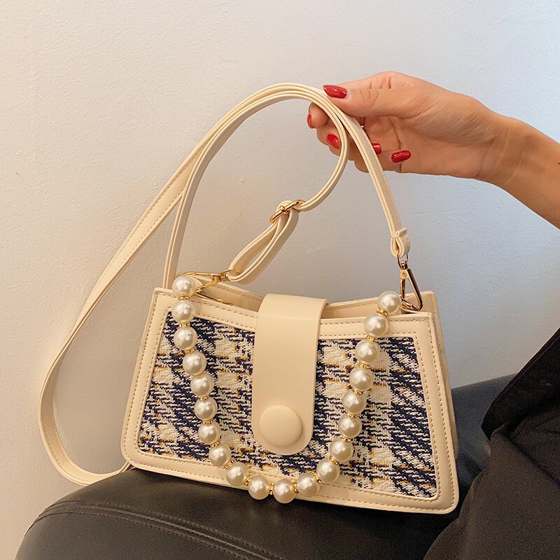 パールチェーン 真珠 スクウェア メッセンジャーバッグ Tiancai_Wing_Bag15792203656