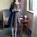 ラウンドカラーチェックフレアミディワンピ ・78986
