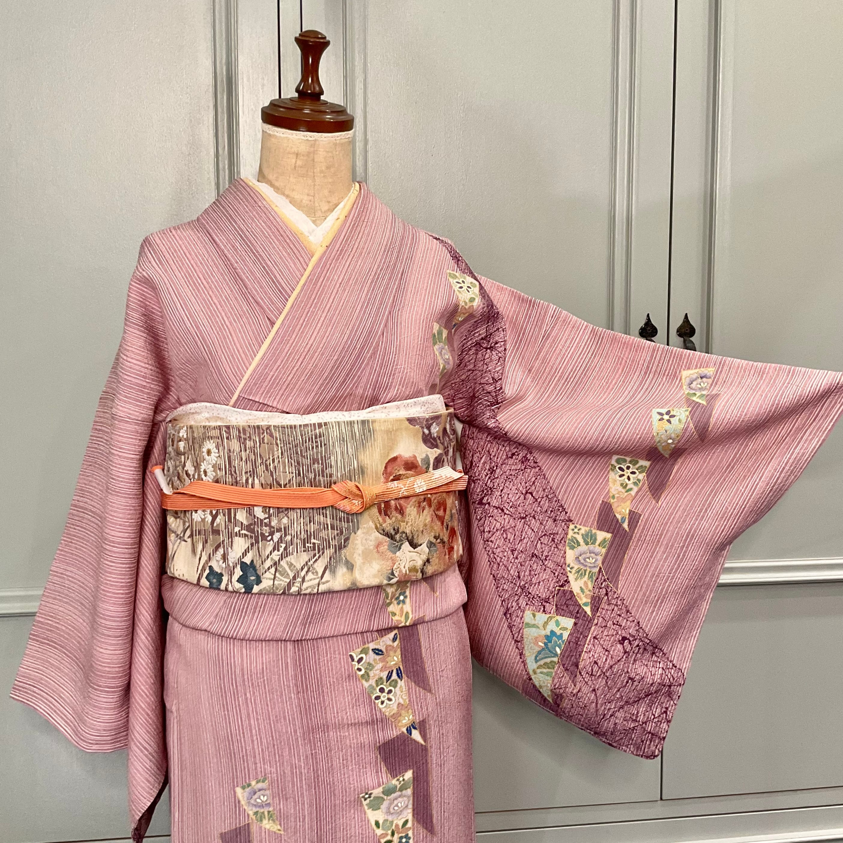 幾何学和モダン＊訪問着セット 紫 礼装 七五三ママ 卒業式 入学式 訪問