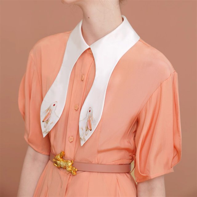 【Camoooni】ウサギ襟デザインフレアワンピース　10567