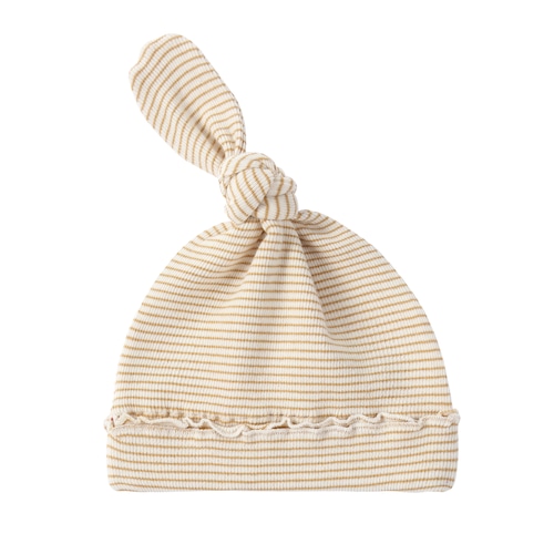 Organic Knotted Hat [ Honey ] / SUSUKOSHI      [ススコシ オーガニック 帽子 ベビー服 新生児]