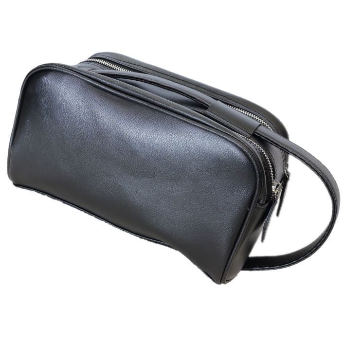 Maturi マトゥーリ】カーボン調 牛革 ダブルファスナー セカンドバッグ