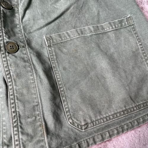 60-70s SONORCO 刺繍タグ グリーン コットンツイル フレンチワークジャケット 詳細写真15