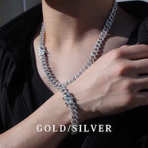 Iced Out Miami Chain Necklace&Bracelet SET