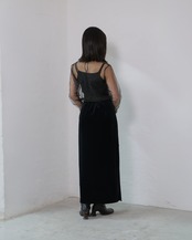 FOURAM - LAME TULLE STRIPE P/O :Black|ラメチュール/ストライプ/セカンドスキン