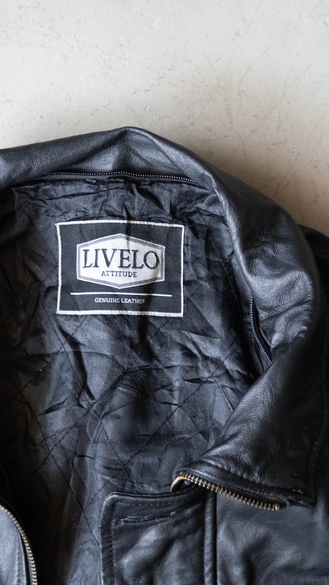 "LIVELO ATTITUDE" 1990s Leather zip jacket