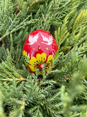 ペトリキウカ塗りのイースター・エッグ 4cm　ホメンコ作