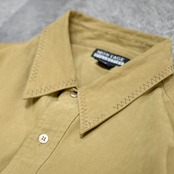 custom gradation stitch fake suede shirt