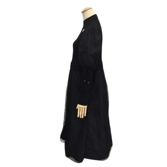 スーパービューティー ワンピース レイヤード風 タフタ ニッ トワンピ