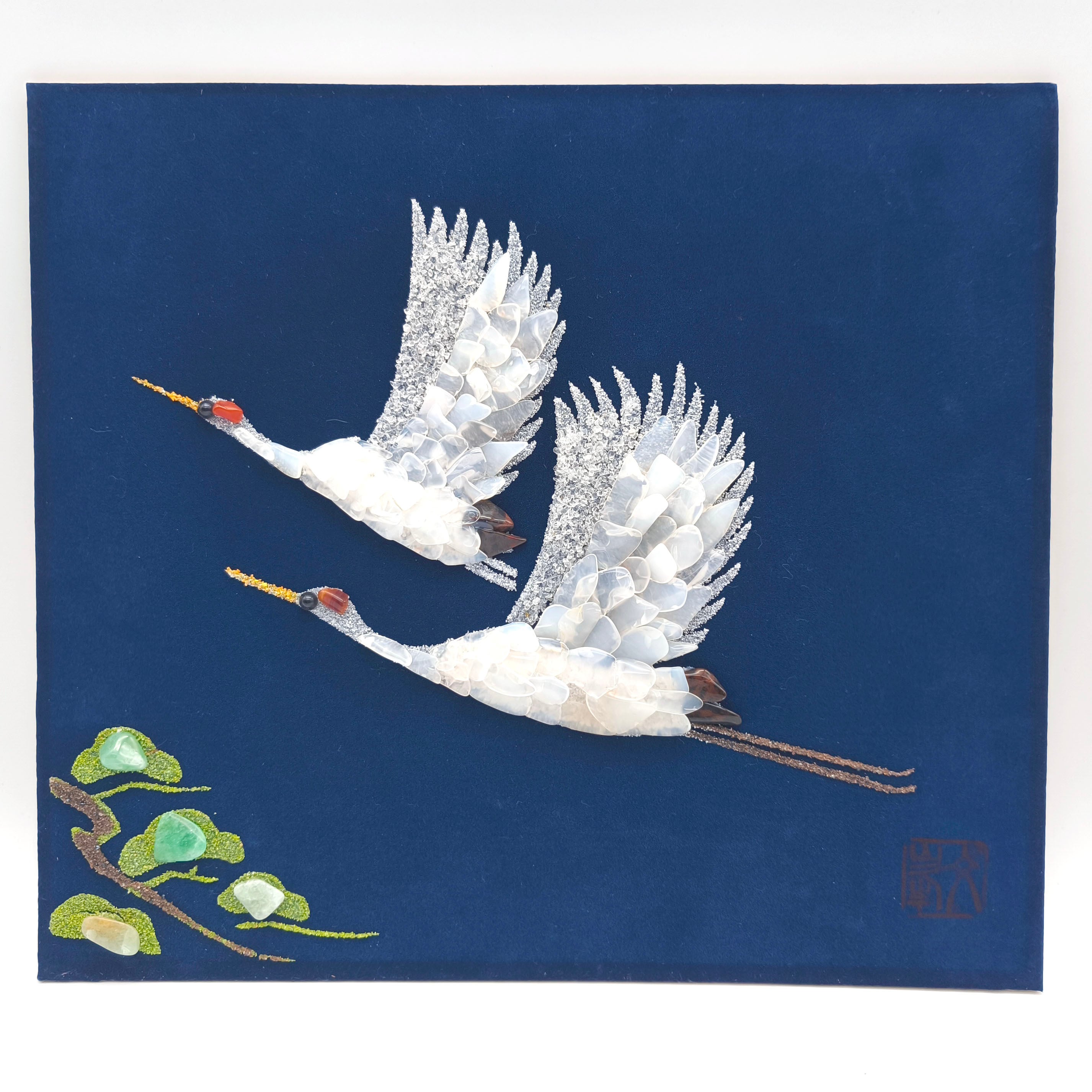 貴石画・宝石画・額縁・壁飾り・No.230316-01・梱包サイズ100