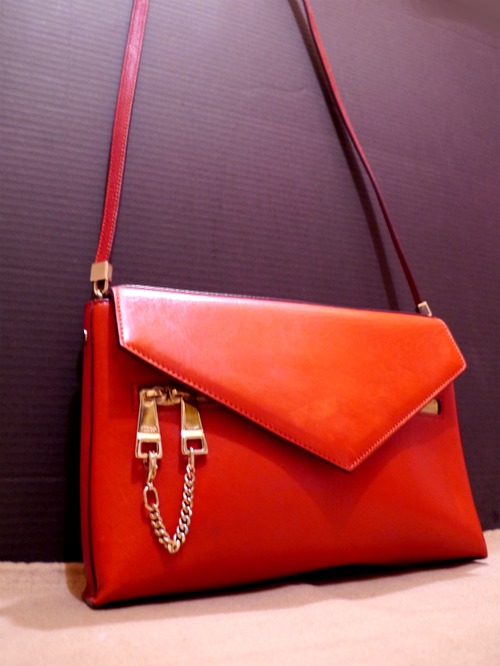 レア美品◆Chloe クロエ キャシー レザーショルダー バッグ 赤金