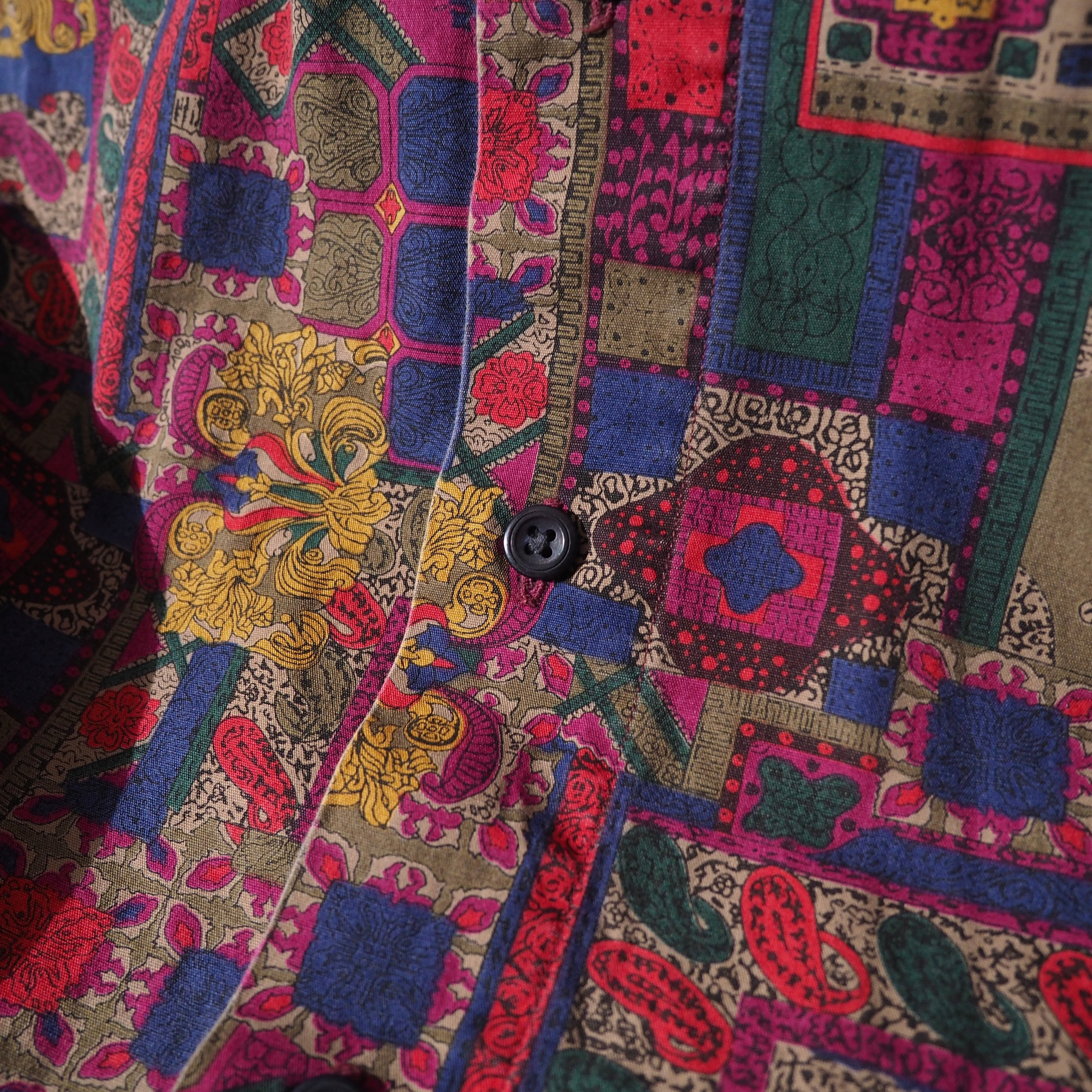 1990s "曼荼羅 " Beautiful luxury All Over pattern vintage loose shirt