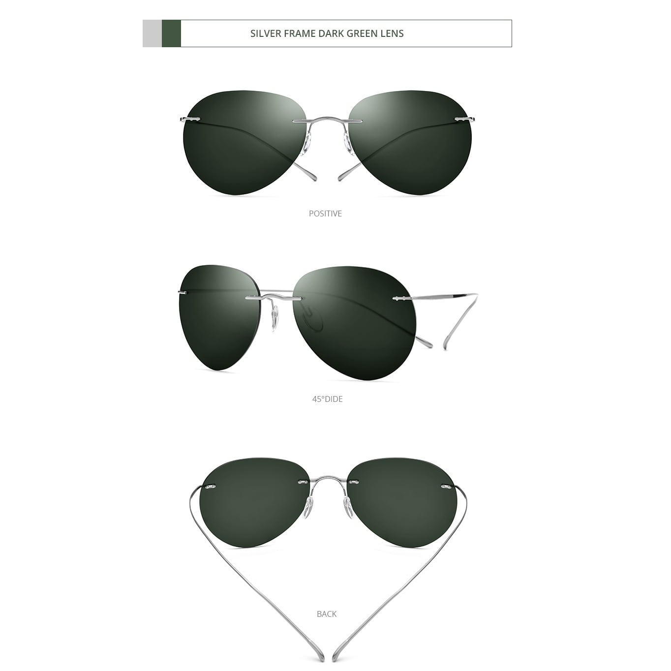 Titanium Rimless Sunglasses -tear drop- / チタン リムレス