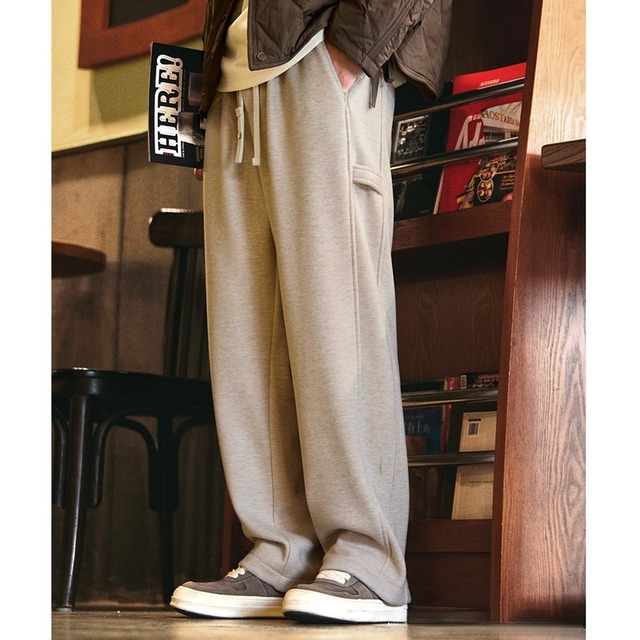 sweat drawstring stretch warm pants A1457