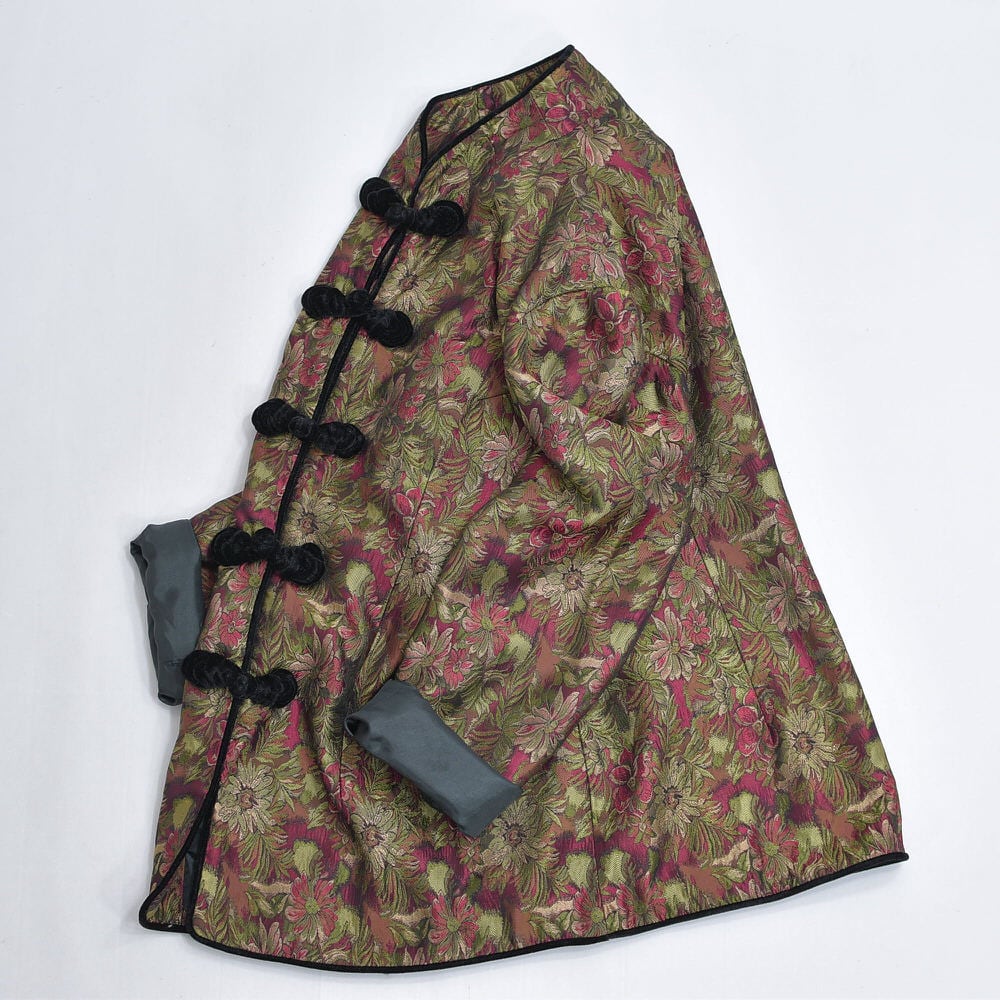 80～90s Ling yuu アンティーク調 フラワーパターン マンダリン