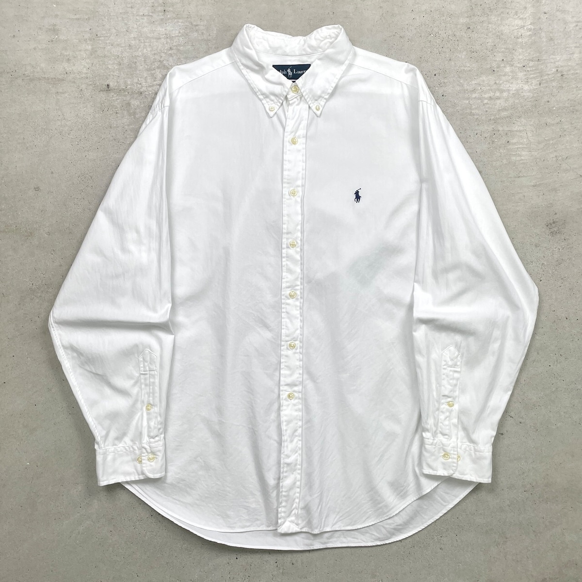 90年代 Ralph Lauren ラルフローレン CLASSIC FIT コットンシャツ メンズXL相当 古着 90s アメカジ ...