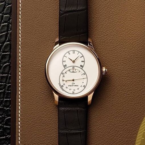 【JAQUET DROZ ジャケ・ドロー】GRANDE SECONDE QUANTIÈME IVORY ENAMEL 39mm　グラン・セコンド カンティエーム アイボリーエナメル レッドゴールド／国内正規品 腕時計