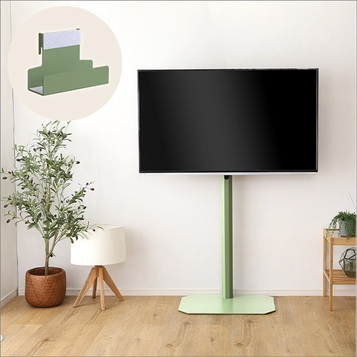 北欧インテリア 八角テレビスタンドハイタイプ専用 ハードディスクホルダーセット