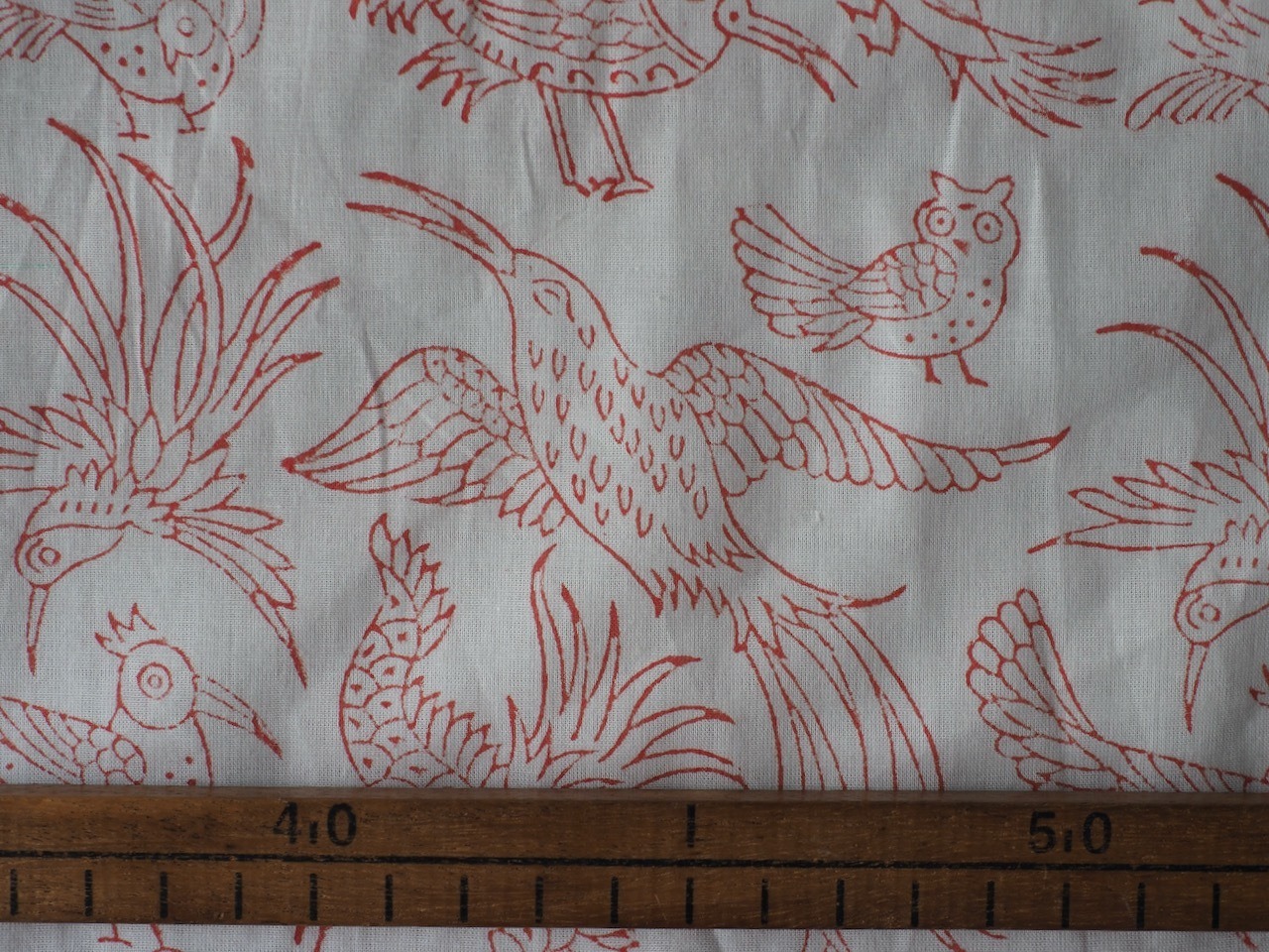 block print fabric c79 tori red