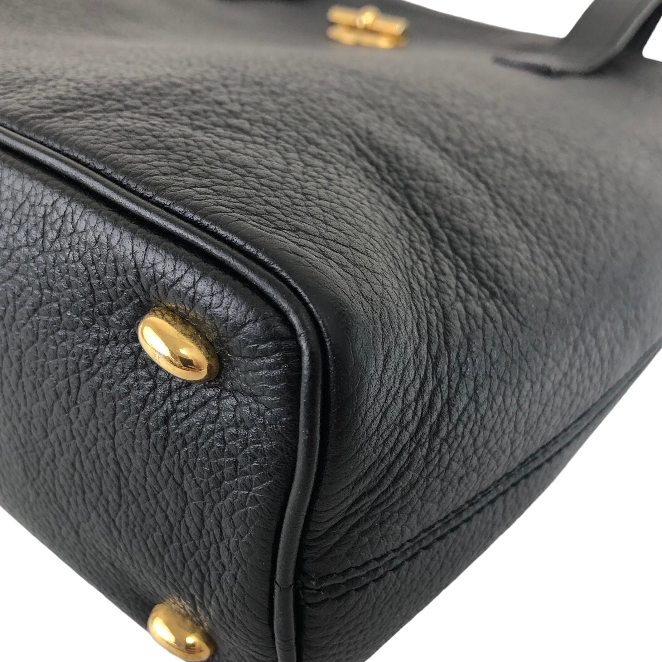 CELINE セリーヌ ショルダーバッグ ブラック マンテル レザー vintage