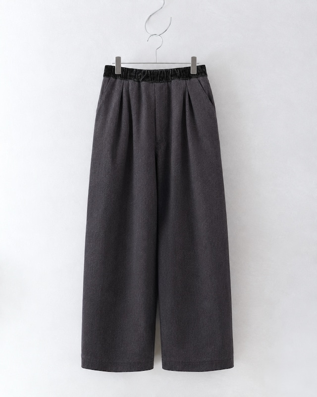 VOAAOV TWEEDY Easy Wide Pants CHARCOAL