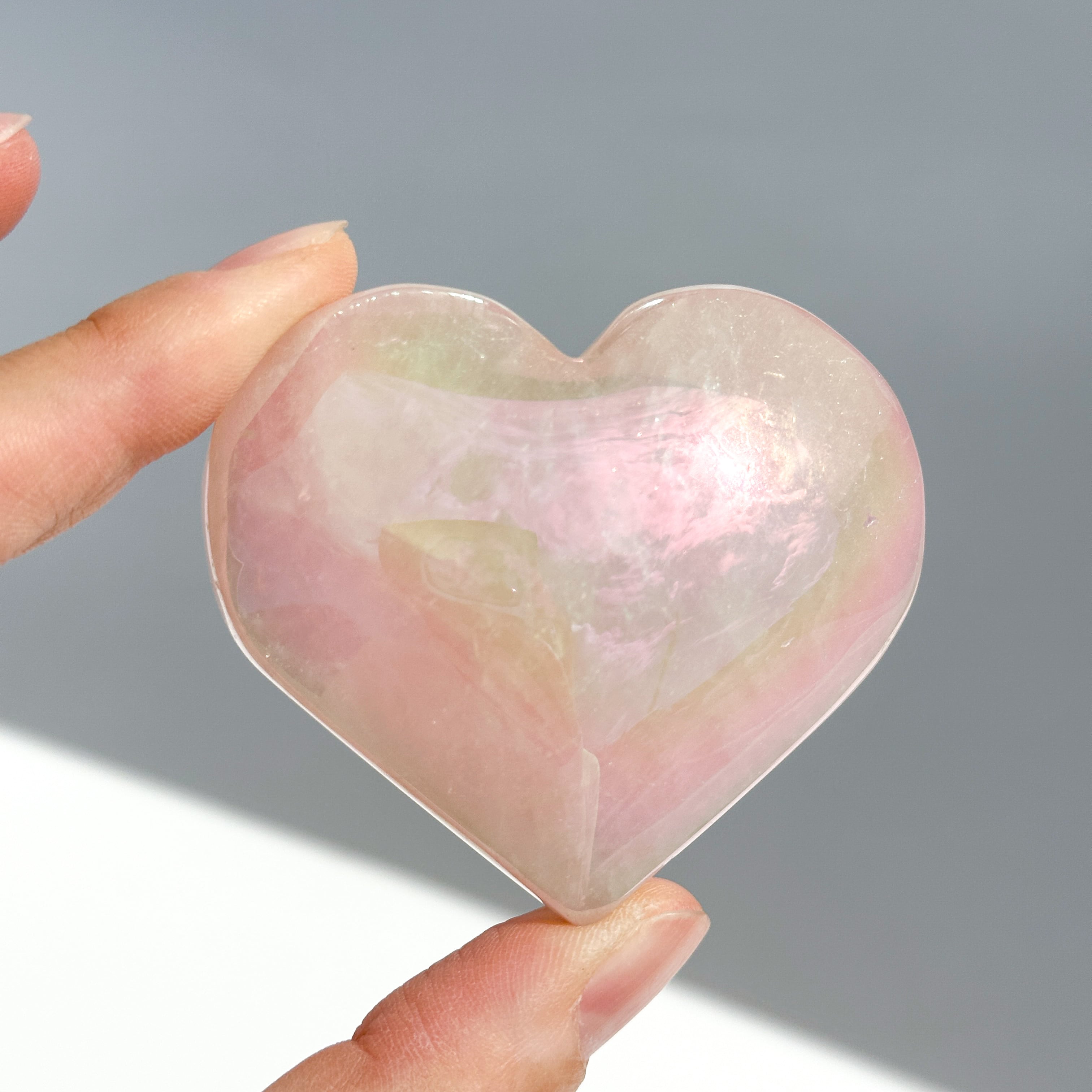 ♡エンジェルオーラローズクォーツ ハート03♡ Angel Aura Rose Quartz