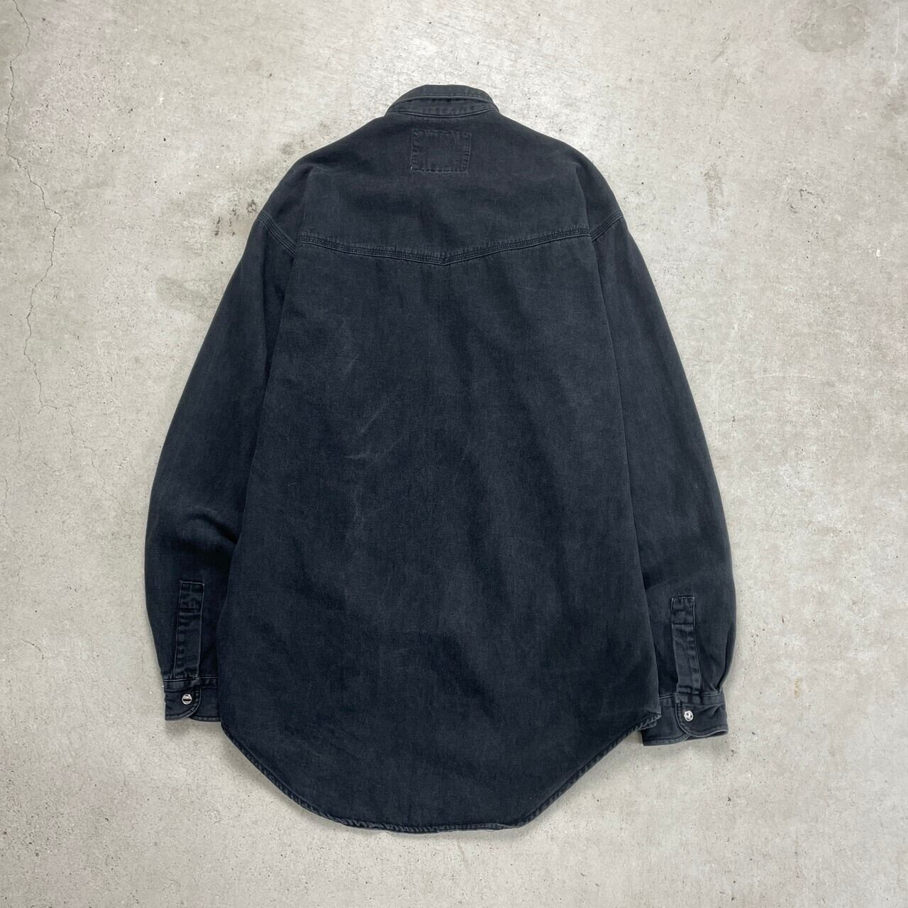 90s 古着 Levi's ダークグレー デニムシャツ XL 90年代 Levi's リーバイス 長袖 ブラックデニムシャツ メンズM