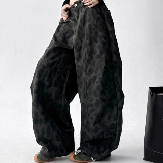 Camouflage wide leg pants　V2549