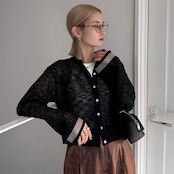 フレアスリーブシアーニットCD/ブラック