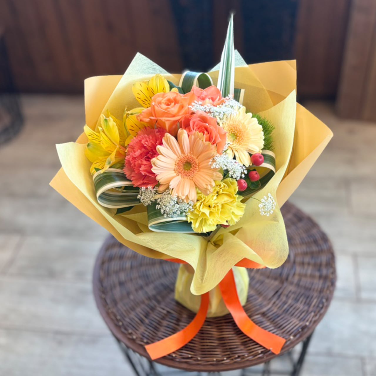 切花　２セット　多様な花のブーケ 花束「ひまわりのおくだけブーケ」 | はなもオンラインショップ