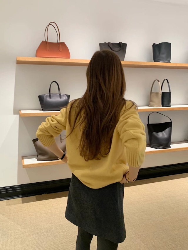 (予約) ounce / Jane wool round knit 4color