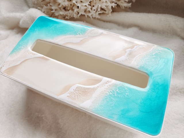 447.オーシャンレジンアート ティッシュbox