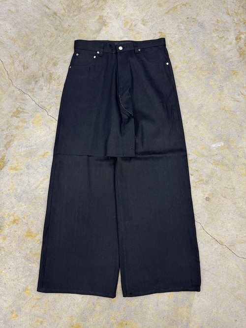 SHOOP | SKIRT WIDE DENIM PANTS | BLACK | HOWDAY 