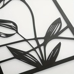 壁装飾 メタルフローラル ４個セット ミニマリスト ラインアート 壁