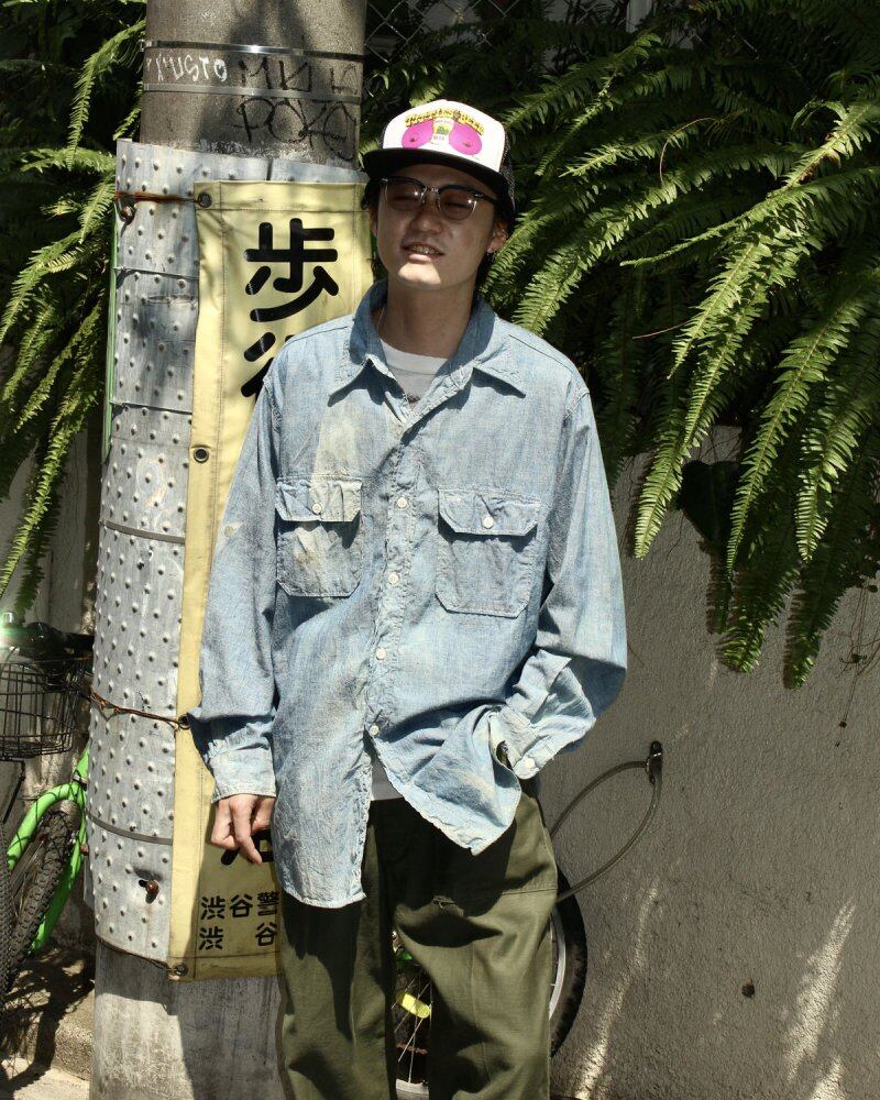 Vintage L / S chambray shirt [WASHINGTON DEE CEE] [1960s-] with