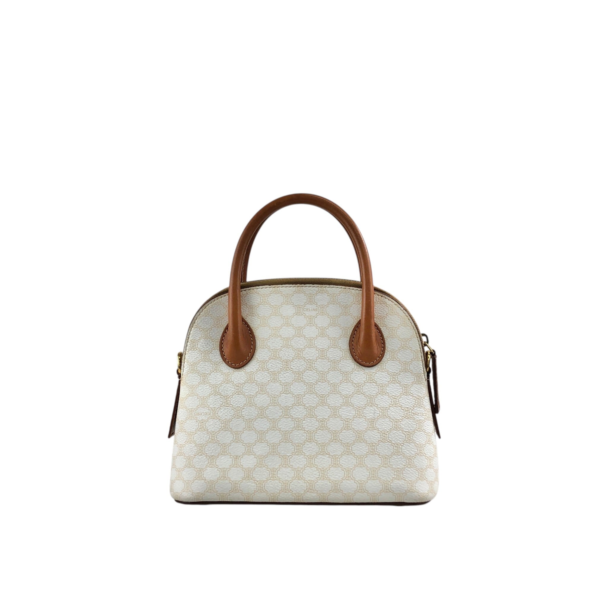 CELINE セリーヌ マカダム ショルダーバッグ ホワイト PVC 2WAY