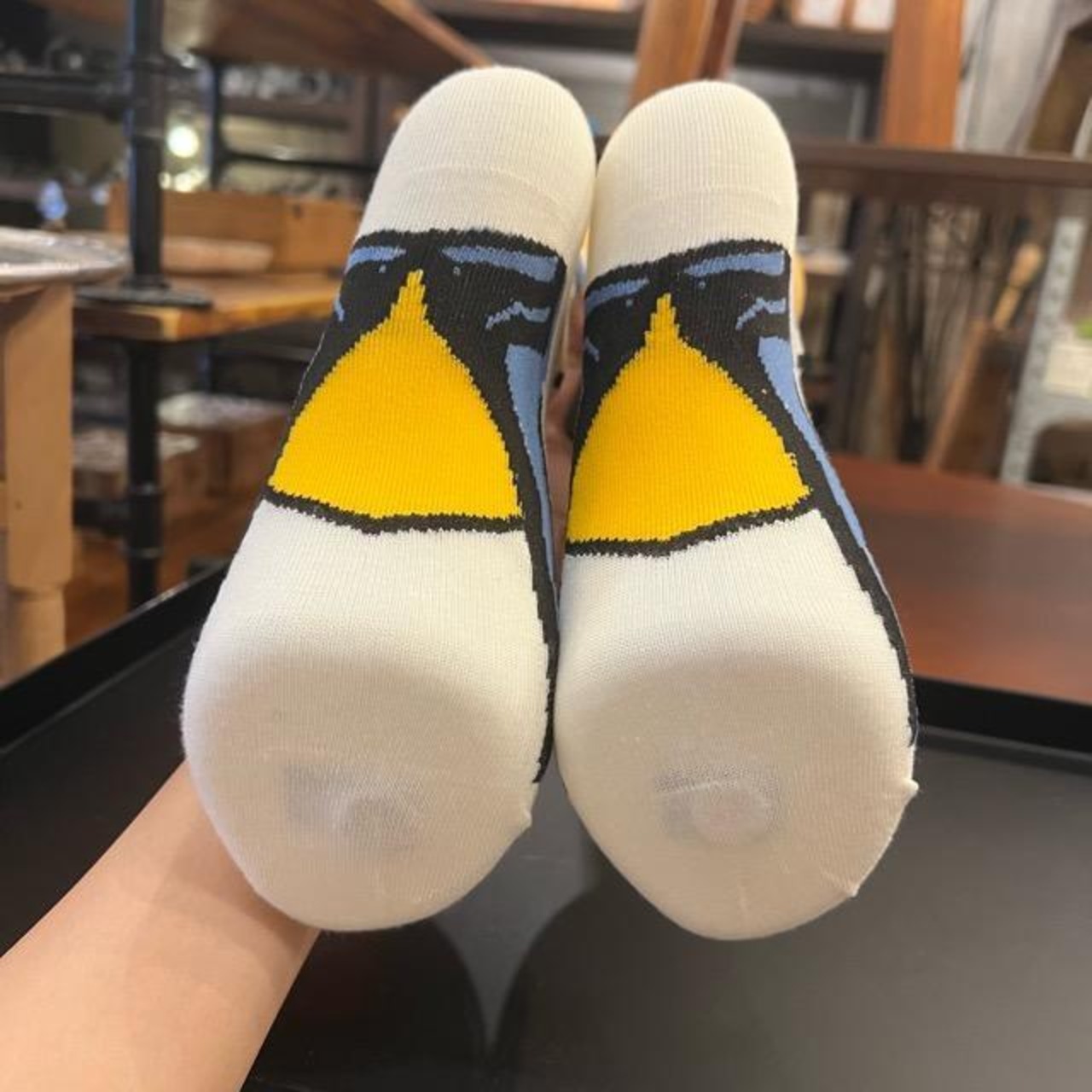 TOPANGA Socks Lady's Art Socks Face in profile　アートソックス　横顔　　クルーソックス　レディースソックス　靴下　ギフト　