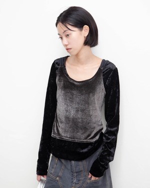 1990s double straps velour camisole