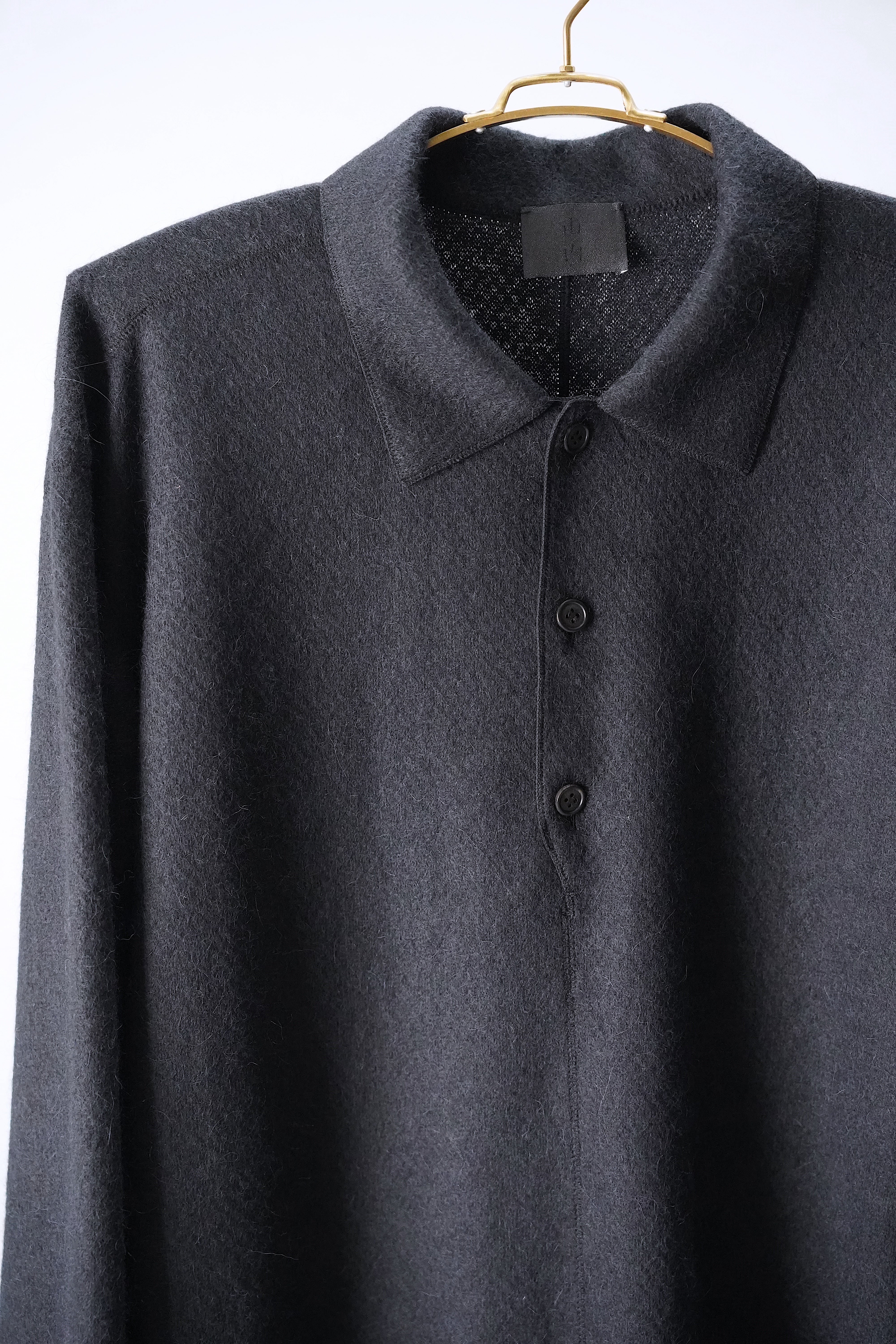 美品★45rpm BADOU-R アルパカ 縮絨ニット コーディガン 1 グレー 美品☆45rpm BADOU-R アルパカ 縮絨ニット コーディガン 1